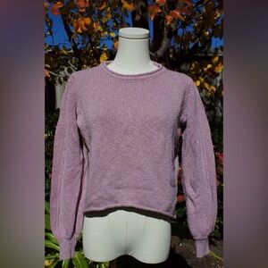 Cropped Crew Neck Sweater